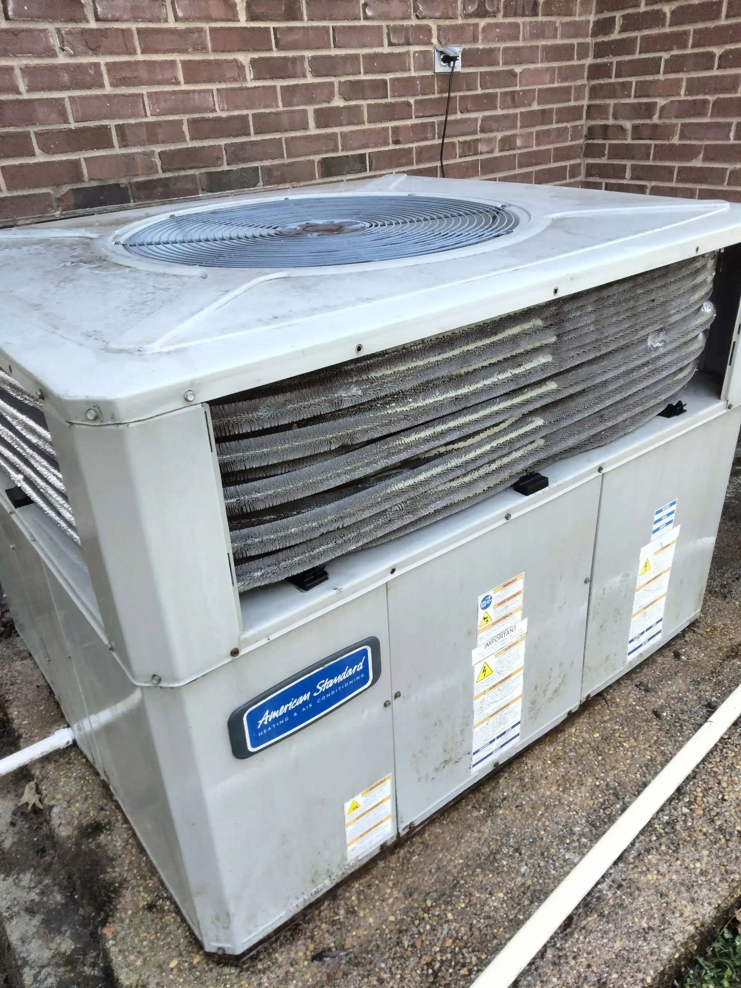 After seasonal service - clean HVAC unit