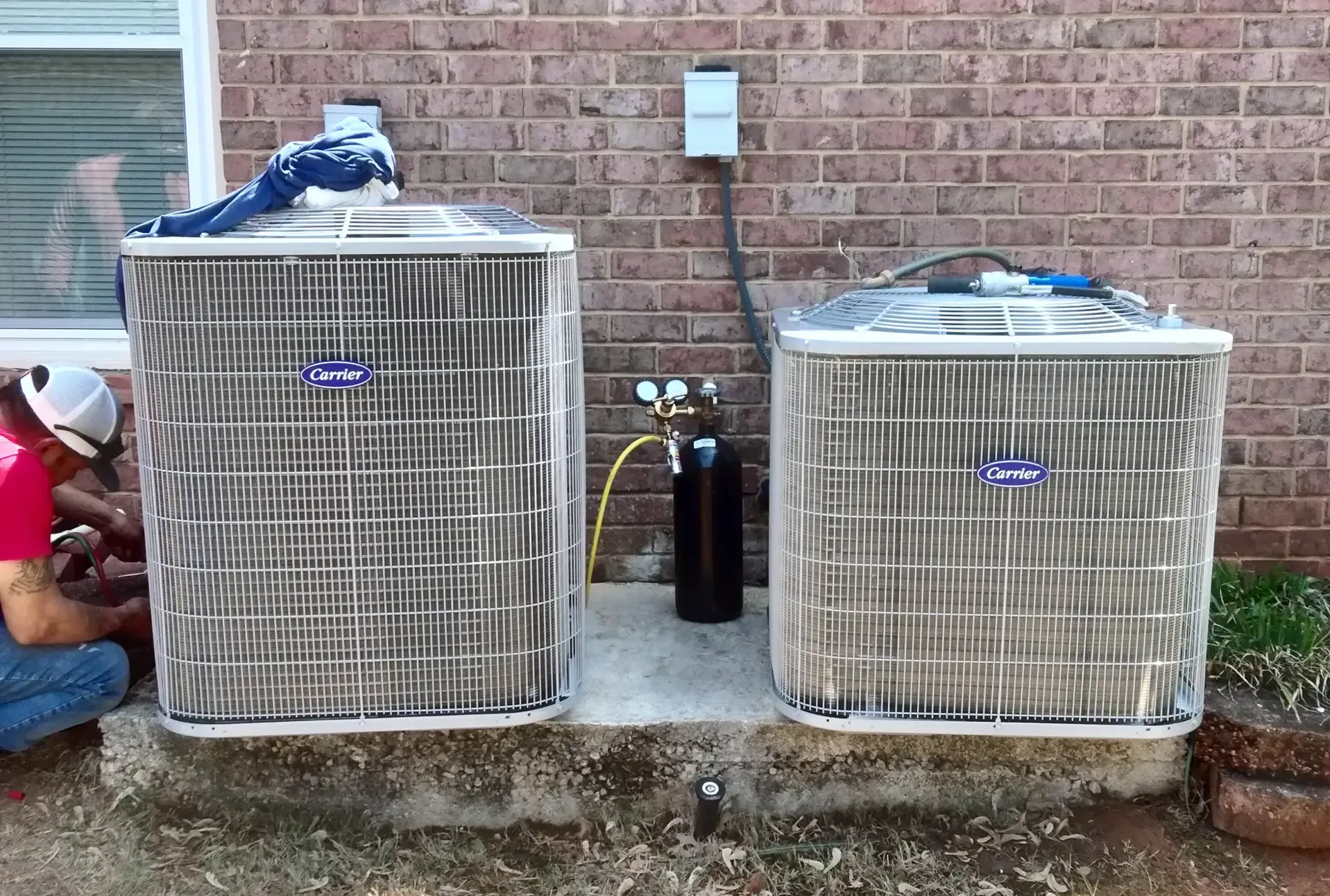 Exterior HVAC unit installation